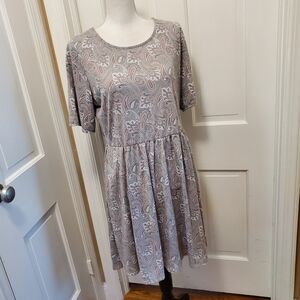 Trixie + LULU pink/gray/white dress-Large